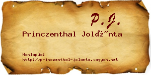 Princzenthal Jolánta névjegykártya